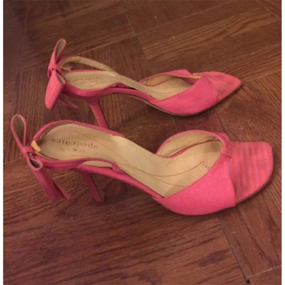 Kate Spade Pink and Orange Bow Heeled Sandals